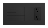 Crestron HZ2-FP-G4-D1-B – Horizon 2 Faceplate, 4-Gang, 1-Decorator, Black Lighting Controls Crestron