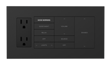 Crestron HZ2-FP-G4-D1-B – Horizon 2 Faceplate, 4-Gang, 1-Decorator, Black Lighting Controls Crestron