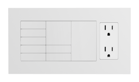 Crestron HZ2-FP-G4-D1-W – Horizon 2 Faceplate, 4-Gang, 1-Decorator, White Lighting Controls Crestron