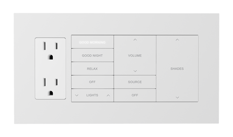Crestron HZ2-FP-G4-D1-W – Horizon 2 Faceplate, 4-Gang, 1-Decorator, White Lighting Controls Crestron