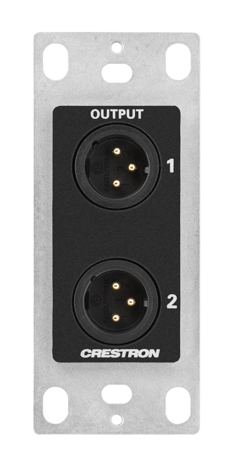 Crestron MP-WP-2XLRO-1G – Media Presentation Wall Plate, XLR, Black, 1-Gang AV Control Systems Crestron