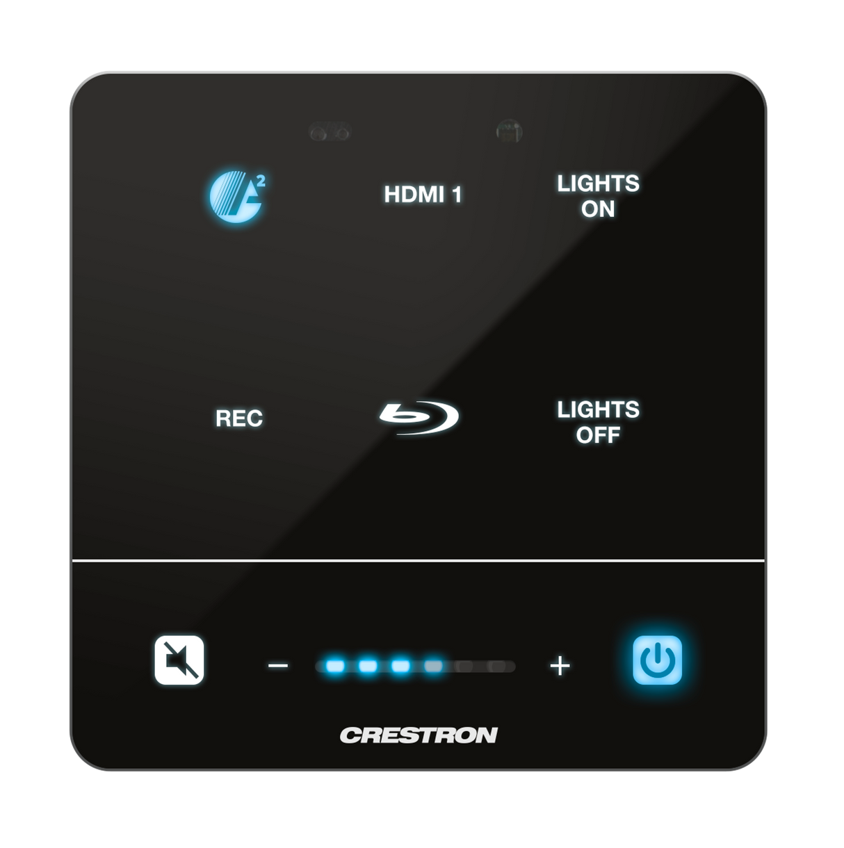 Crestron MPB4-201-B – 4-Series Media Presentation Button Panel 201, Black AV Control Systems Crestron