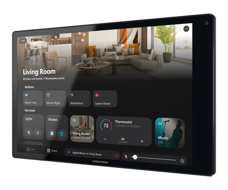 Crestron TSW-1080R-B – 10.1 In. Wall Mount Touch Screen, Crestron Home OS, Black Room Control Crestron