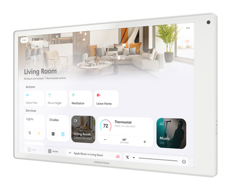 Crestron TSW-1080R-W – 10.1 in. Wall Mount Touch Screen for Crestron Home OS, White Room Control Crestron