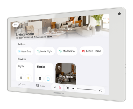 Crestron TSW-880R-W – 8.1 In. Wall Mount Touch Screen, Crestron Home OS, White Room Control Crestron