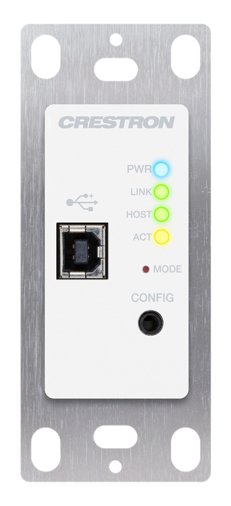 Crestron USB-EXT-2-LOCAL-1G-W – USB over Cat Cable Extender Wall Plate, Local Unit, White Crestron