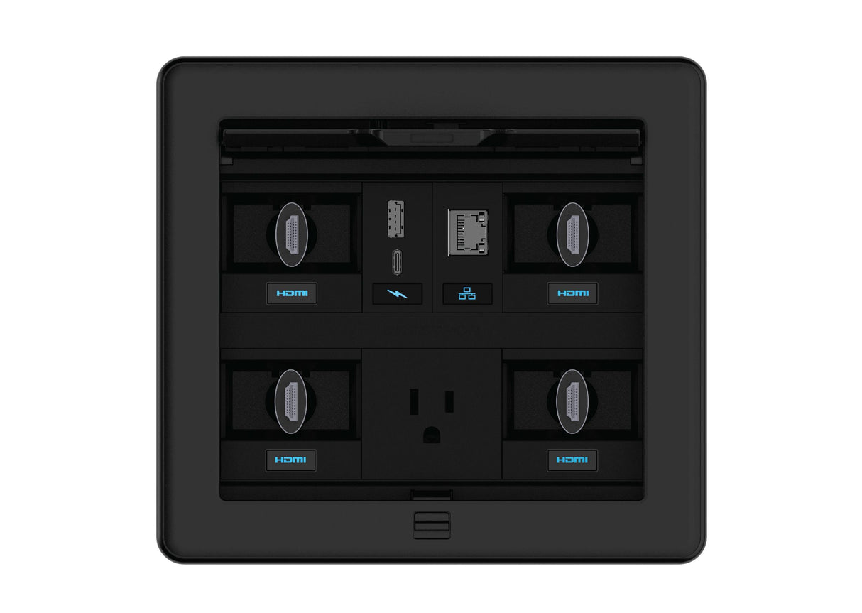 Crestron FT2-700-MECH-PTL-B – FlipTop FT2 Mechanical Cable Management, 700 Size, Pass-Through Lid, Black Cable Management Crestron