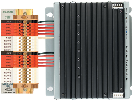 Crestron CLX-2DIM8 – 8-Channel Dimmer Module, 2 Feeds, 120V Automation Control Modules Crestron