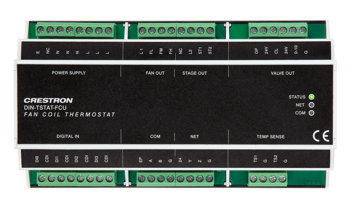 Crestron DIN-TSTAT-FCU – Fan Coil Unit Thermostat, DIN Rail Mount Crestron