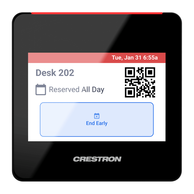 Crestron TSS-470E-B-T  3.5 in. Desk Scheduling Touch Screen, Black Textured