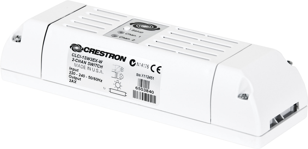 Crestron CLCI-1SW2EX-W – In-Ceiling 2-Channel Switch, infiNET EX Wireless, 230VAC Crestron