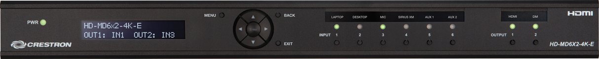 Crestron HD-MD6X2-4K-E – 6x2 4K HDMI Switcher Crestron