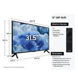 Samsung QN32Q8FAAFXZA 32" QLED 4K QHDR, 3840x2160, 60Hz, WiFi - Black Displays Samsung
