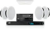 QSC Large meeting room audio: in-ceiling speakers with Sennheiser TeamConnect Ceiling 2 - Creation Networks