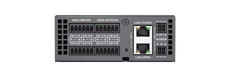 QSC QIO-AES8x8 Q-SYS peripheral providing 8 channels of AES3 digital audio input and output - Creation Networks
