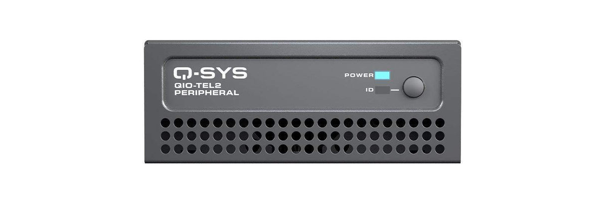 QSC QIO-TEL2 Q-SYS peripheral providing 2 RJ11 connectors to interface with analog telephony (POTS or PSTN) systems - Creation Networks