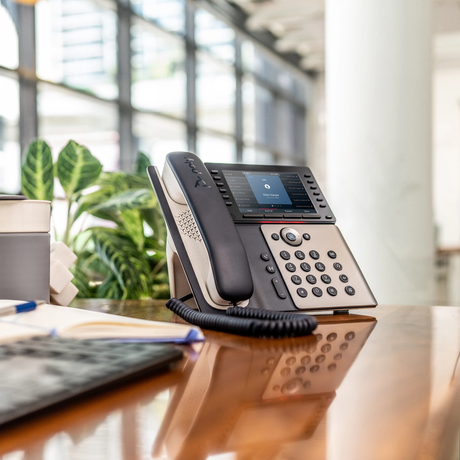 Poly Edge E550 IP Phone and PoE-enabled Poly Voice Poly