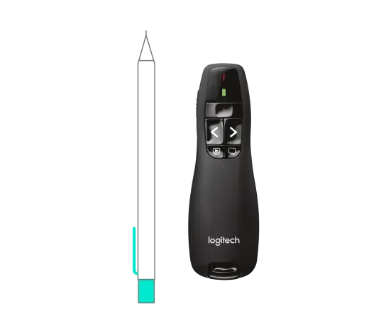 Logitech Wireless Presenter R400 - Laser - Wireless - 49.21 ft - Radio Frequency - 2.40 GHz - Black - USB - 1 Each - 910-001354