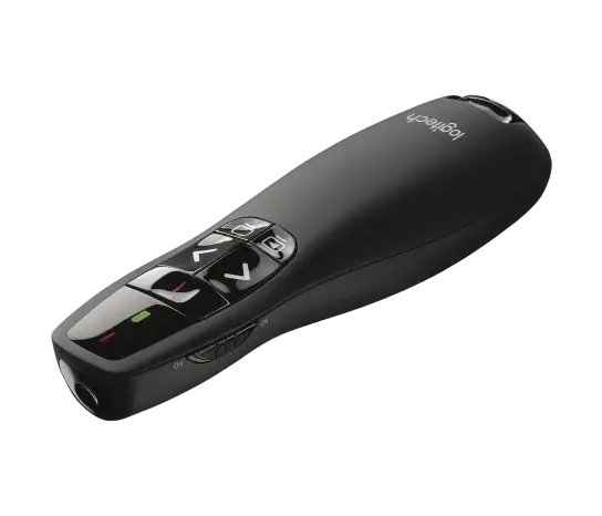 Logitech Wireless Presenter R400 - Laser - Wireless - 49.21 ft - Radio Frequency - 2.40 GHz - Black - USB - 1 Each - 910-001354