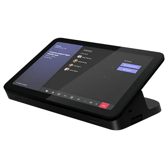 Lenovo ThinkSmart IP Controller touch panel angled front view