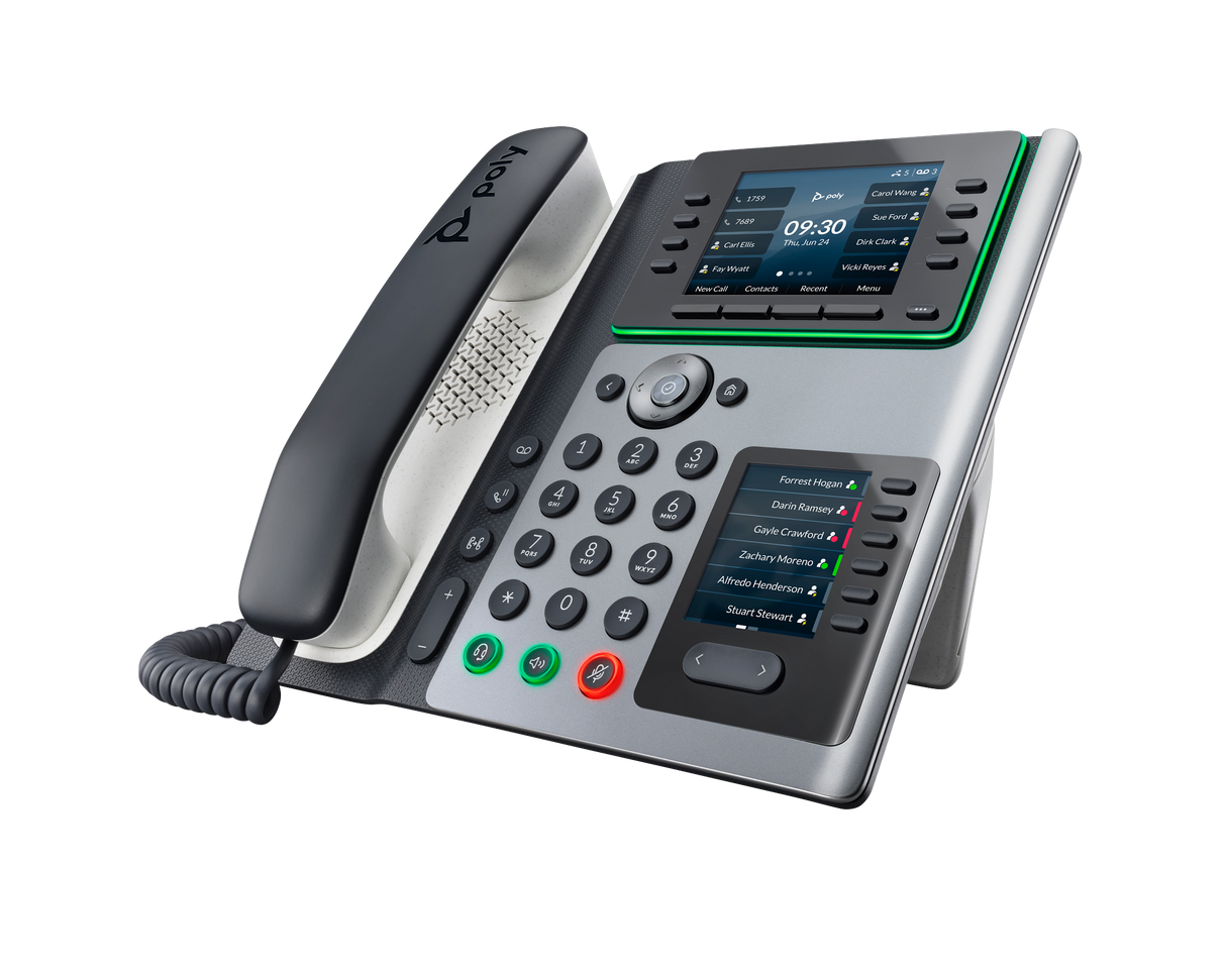 Poly Edge E450 IP Phone and PoE-enabled with Power Supply Poly Voice Poly