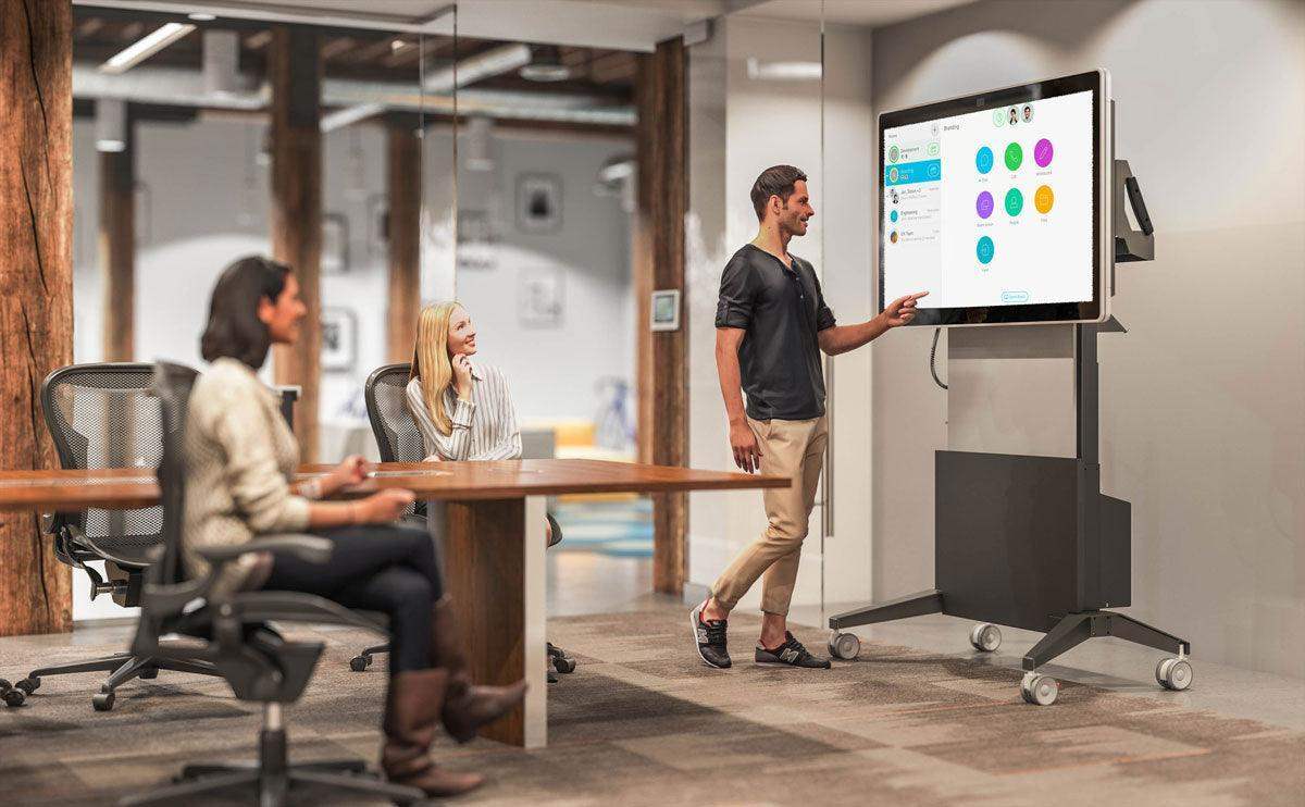 Salamander Cisco® Webex Board 55″ Electric Lift Mobile Display Stand, White - Creation Networks