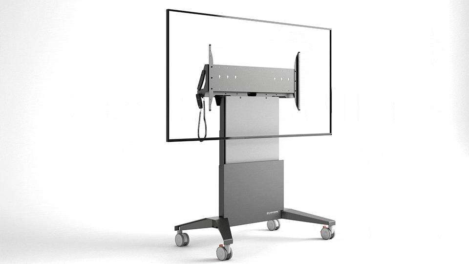 Salamander X-Large Electric Lift Mobile Display Stand, White - Creation Networks