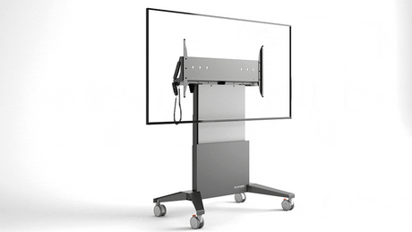 Salamander X-Large Electric Lift Mobile Display Stand, White - Creation Networks