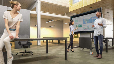 Salamander X-Large Electric Lift Mobile Display Stand, White - Creation Networks