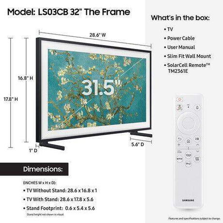 Samsung QN32LS03CBFXZA The Frame 32" Full HD HDR Smart QLED TV - Creation Networks