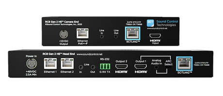 Sound Control Technologies RC8-CQC-PA Gen2 HDMI/Power/Ethernet Extension for Cisco Quad Camera Video Conferencing Sound Control Technologies