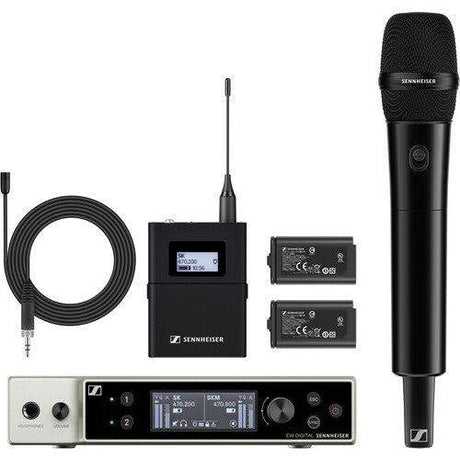 Sennheiser EW-DX MKE 2-835-S SET Dual-Channel Digital Combo Wireless System with Omni Lavalier and Handheld Mic - Creation Networks