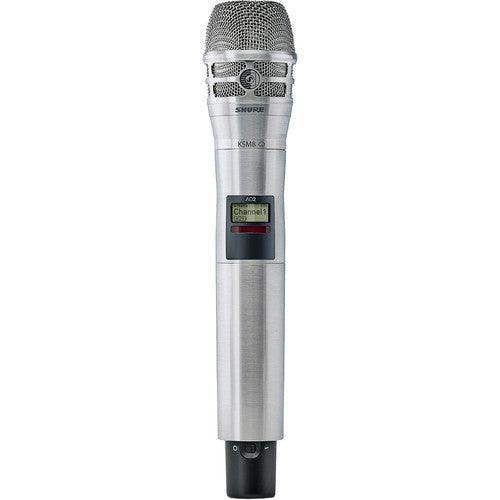 Shure AD2TA/K8N=-K54 Digital Handheld Wireless Microphone Transmitter with KSM8 Capsule (K54: 606 to 663 MHz, Nickel) (TAA-Compliant) - Creation Networks