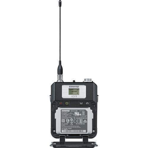Shure ADX1TA=-X55 Digital Wireless Bodypack Transmitter with TA4M (X55: 941 to 960 MHz) (TAA-Compliant) - Creation Networks
