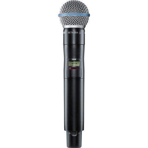 Shure ADX2TA/B58=-K54 Digital Handheld Wireless Microphone Transmitter with Beta 58A Capsule (K54: 606 to 663 MHz) (TAA-Compliant) - Creation Networks