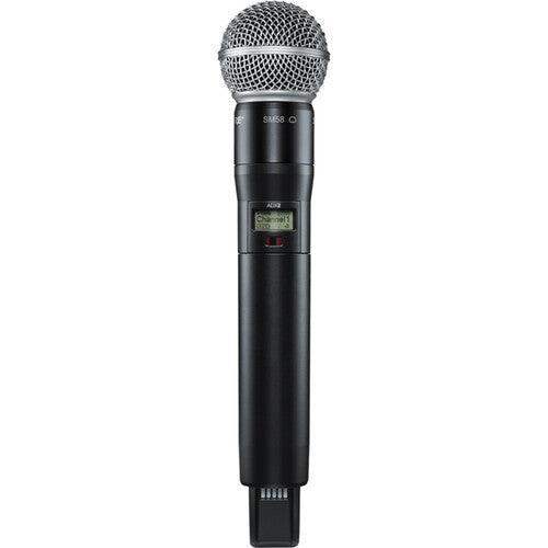 Shure ADX2TA/SM58=-X55 Digital Handheld Wireless Microphone Transmitter with SM58 Capsule (X55: 941 to 960 MHz) (TAA-Compliant) - Creation Networks