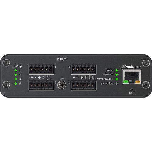 Shure ANI4IN-BLOCK-TA 4-Channel Dante Mic/Line Audio Network Interface Unit (Block Inputs) (TAA-Compliant) - Creation Networks