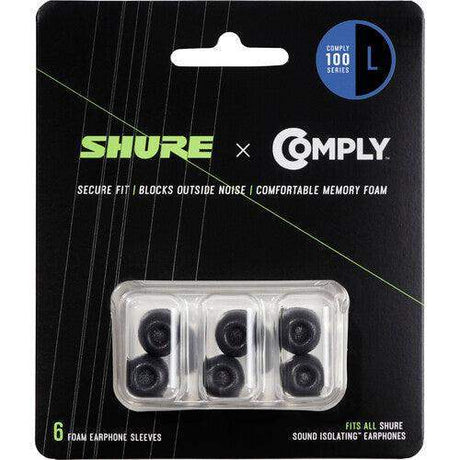 Shure EACYF1-6L 100 Series Comply Foam Sleeves for Shure Earphones (Large, 3 Pair) - Creation Networks