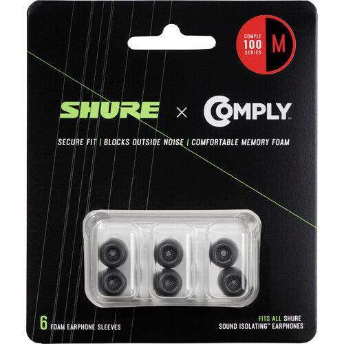 Shure EACYF1-6M 100 Series Comply Foam Sleeves for Shure Earphones -Medium, 3 Pair (Priced Seperately, Must be purchased in quantities of 4) - Creation Networks