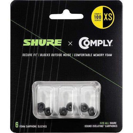 Shure EACYF1-6XS 100 Series Comply Foam Sleeves for Shure Earphones (Extra Small, 3 Pair) - Creation Networks
