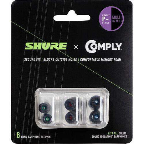 Shure EACYPF-6KIT P Series Comply Foam Sleeves for Shure Earphones (S, M, L, 1 Pair Each) - Creation Networks