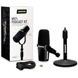 Shure MV7+-K-BNDL Podcast XLR/USB Microphone Bundle with Gator Desktop Stand (Black) - Creation Networks