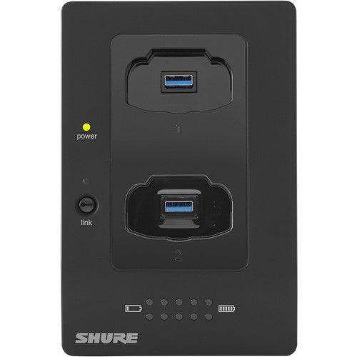 Shure MXWNCS2-TA Networked 2-Port Charging Station (TAA-Compliant) - Creation Networks