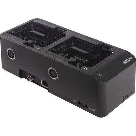 Shure SBC240-TA Two-Bay, Networked Docking Charger and PS60 Power Supply (TAA-Compliant) - Creation Networks