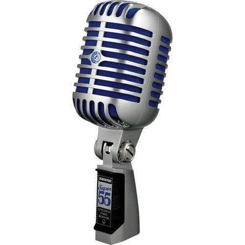 Shure Super 55 Supercardioid Dynamic Microphone (Chrome with Blue Foam) - Creation Networks