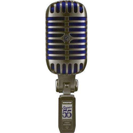 Shure SUPER 55-TA Supercardioid Dynamic Microphone (Chrome with Blue Foam) (TAA-Compliant) - Creation Networks