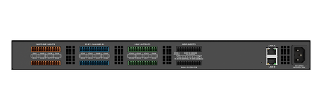 QSC QIO-24f Eight (8) mic/line level inputs, eight (8) software-definable Flex channels and eight (8) line level outputs Room Control QSC