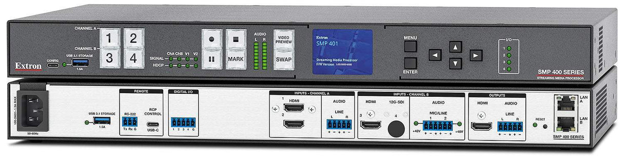 Extron SMP 401 Multi-Channel 4K Recording and Streaming Media Processor