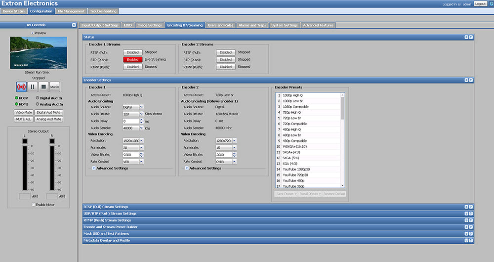 Extron SME 211 Streaming Media Encoder