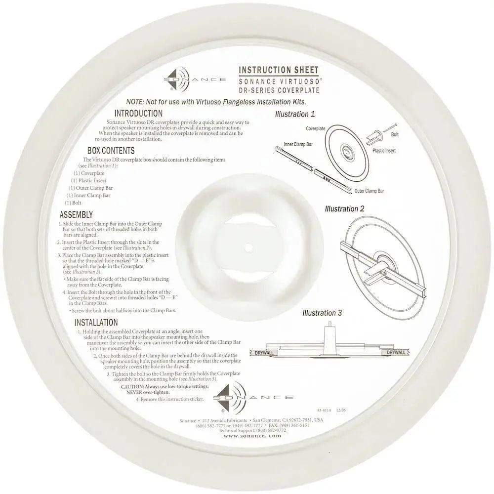 Sonance - Large Round Coverplate (2-Pack) - White - Creation Networks